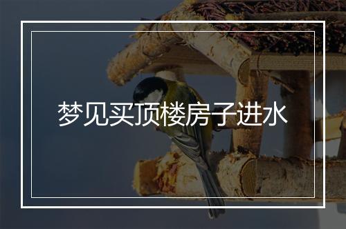 梦见买顶楼房子进水