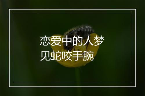 恋爱中的人梦见蛇咬手腕