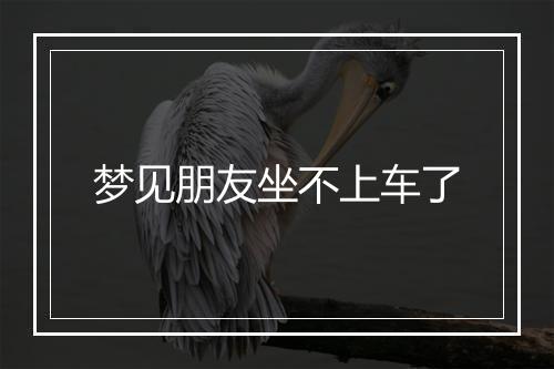 梦见朋友坐不上车了