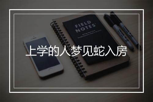 上学的人梦见蛇入房