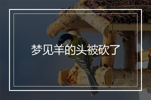 梦见羊的头被砍了