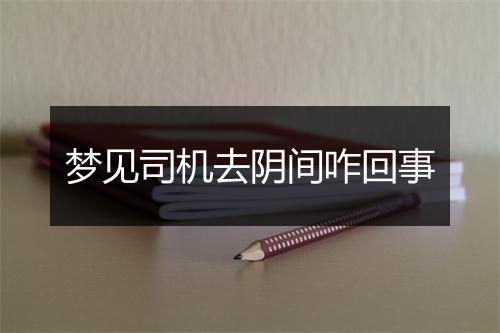 梦见司机去阴间咋回事