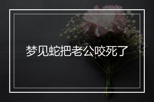 梦见蛇把老公咬死了