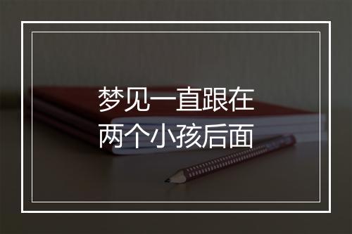 梦见一直跟在两个小孩后面