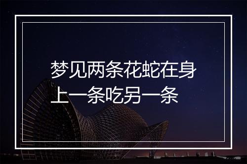 梦见两条花蛇在身上一条吃另一条