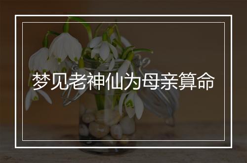 梦见老神仙为母亲算命