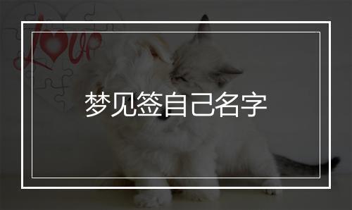 梦见签自己名字