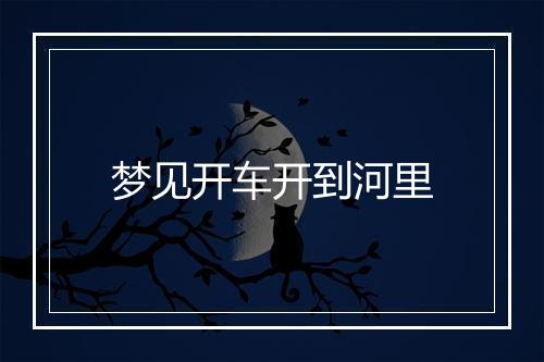 梦见开车开到河里