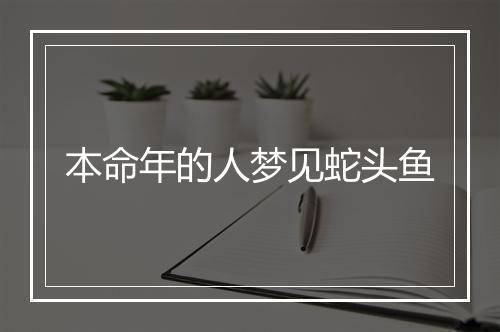 本命年的人梦见蛇头鱼