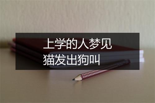 上学的人梦见猫发出狗叫