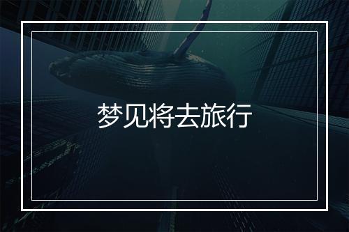 梦见将去旅行