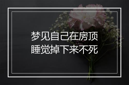 梦见自己在房顶睡觉掉下来不死