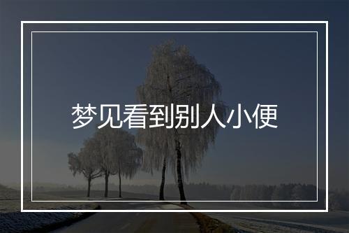 梦见看到别人小便