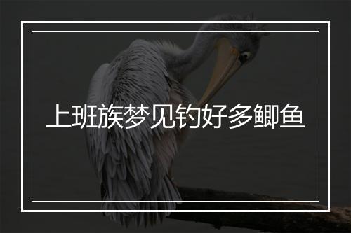 上班族梦见钓好多鲫鱼