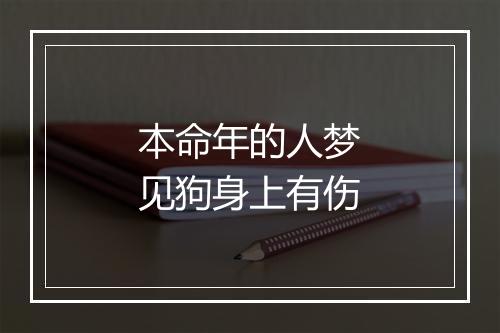 本命年的人梦见狗身上有伤