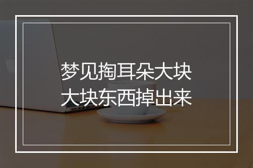 梦见掏耳朵大块大块东西掉出来