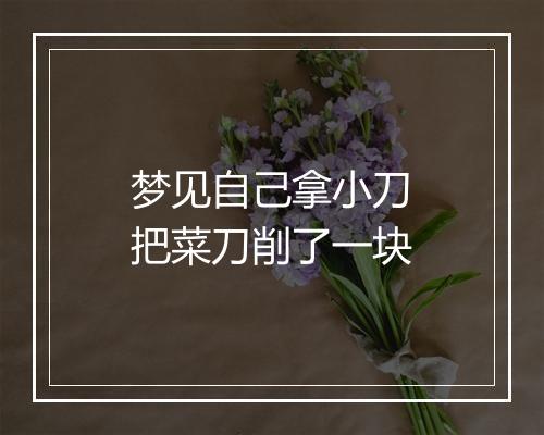 梦见自己拿小刀把菜刀削了一块