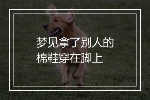 梦见拿了别人的棉鞋穿在脚上