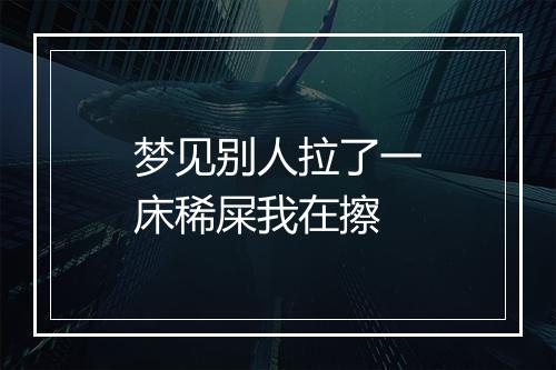 梦见别人拉了一床稀屎我在擦