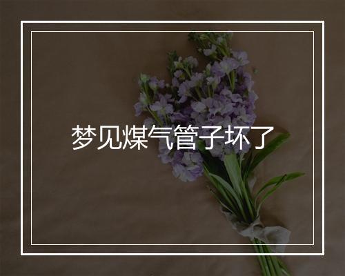 梦见煤气管子坏了