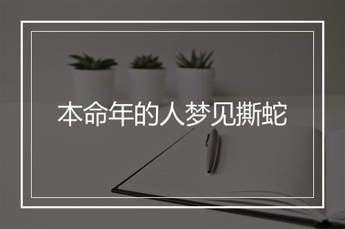 本命年的人梦见撕蛇