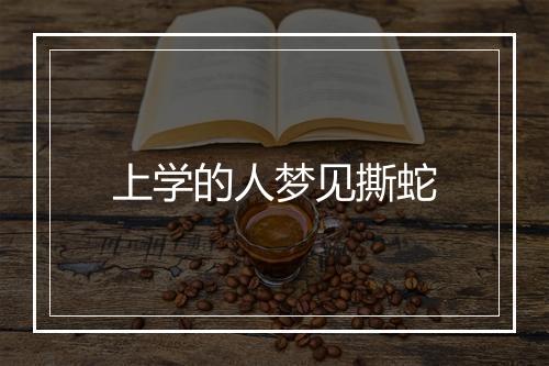 上学的人梦见撕蛇