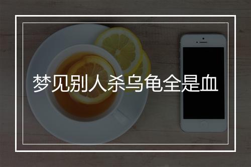 梦见别人杀乌龟全是血