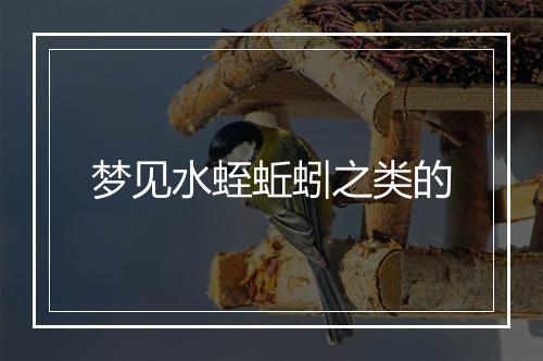 梦见水蛭蚯蚓之类的