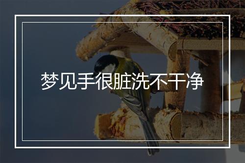 梦见手很脏洗不干净