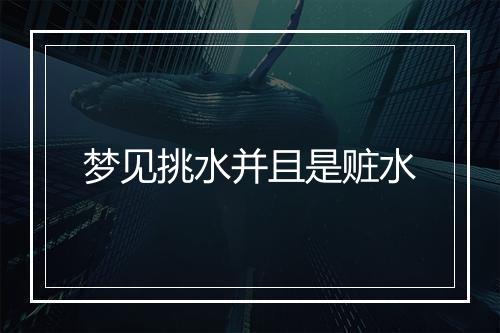 梦见挑水并且是赃水