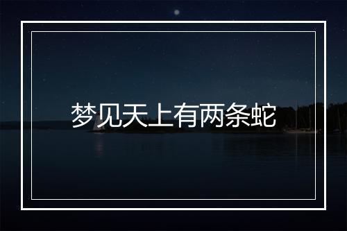 梦见天上有两条蛇