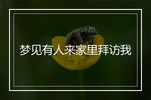 梦见有人来家里拜访我