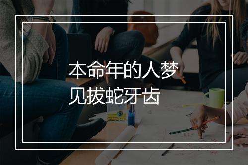 本命年的人梦见拔蛇牙齿