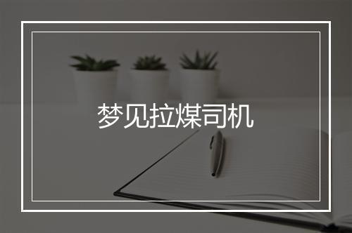 梦见拉煤司机