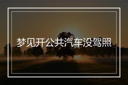 梦见开公共汽车没驾照