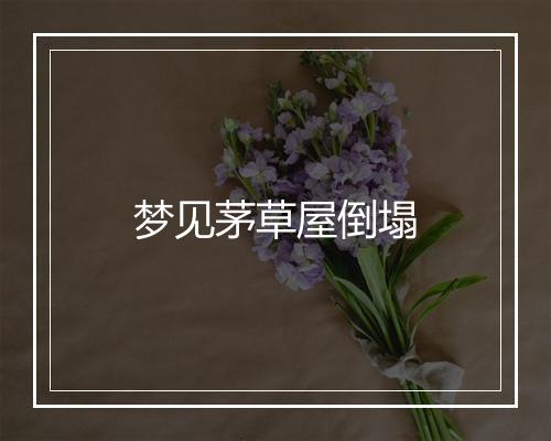 梦见茅草屋倒塌