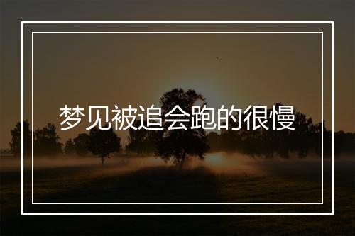 梦见被追会跑的很慢