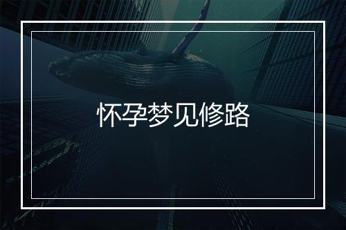 怀孕梦见修路